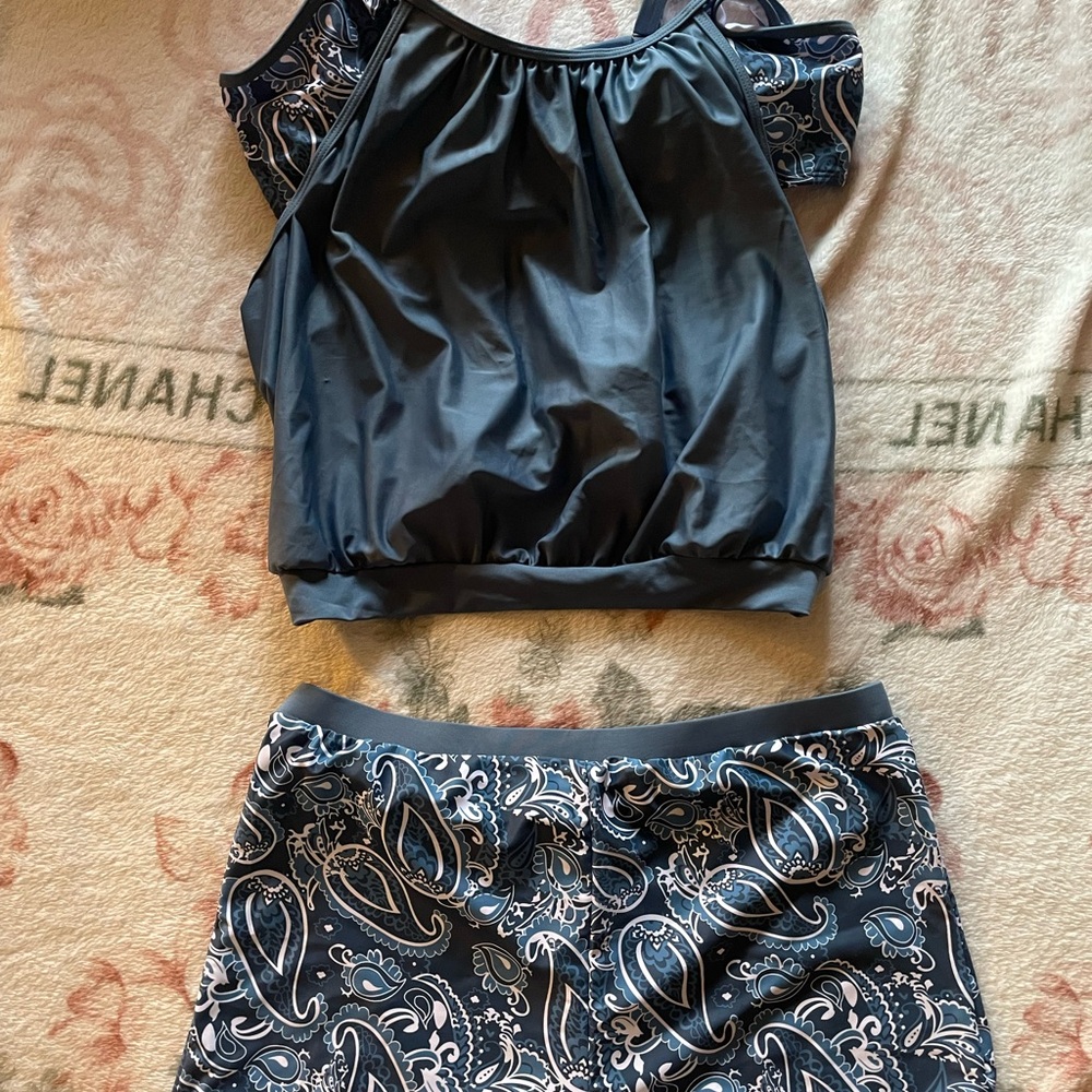 SHEIN Navy Paisley Bikini Set